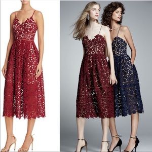 Aqua lace overlay burgundy red dress Sz M excellent condition